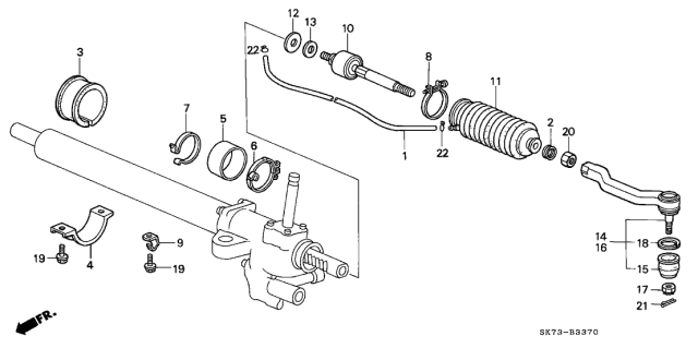 1993 Acura Integra 3 Door GSL (LEATHER) KL 5MT Tie Rod Diagram