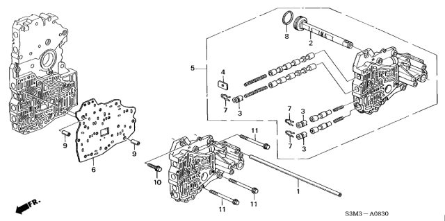 2001 Acura CL Shaft, Shift Fork Diagram for 24271-P7W-000