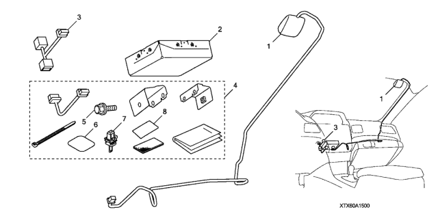 2021 Acura ILX 4 Door 24BASE KA DCT XM Satellite Radio Diagram