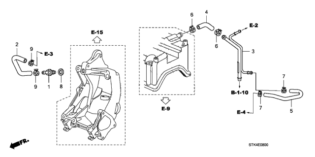 2009 Acura RDX Breather Tube Diagram for 17153-RWC-A00