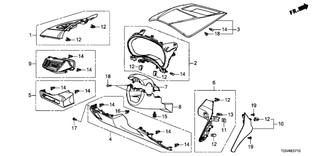 2021 Acura TLX Cover, Column (Upper) Diagram for 77350-TGV-A01