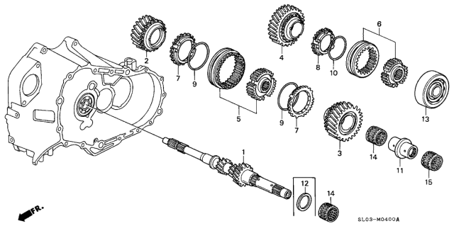 1991 Acura NSX Mainshaft Diagram for 23210-PR8-A01