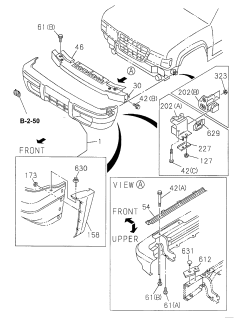1998 Acura SLX 4 Door 4LS (PREMIUM) KA 4AT Front Bumper Diagram 1