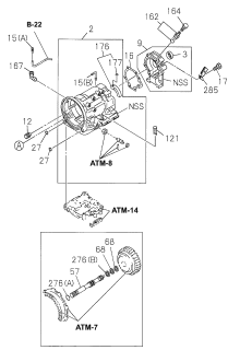 1998 Acura SLX Case Assembly, Automatic Transmission Diagram for 8-96041-374-0