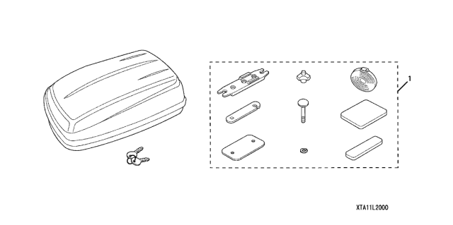 2019 Acura MDX Roof Box - Short Diagram