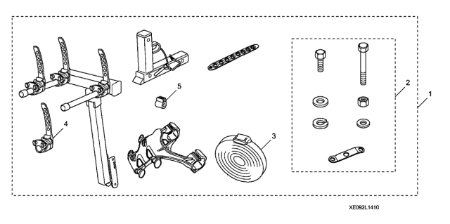 2017 Acura MDX 5 Door BASE (E.LIBERTY) KA 9AT Bike Attachment - Trailer Hitch Mount Diagram