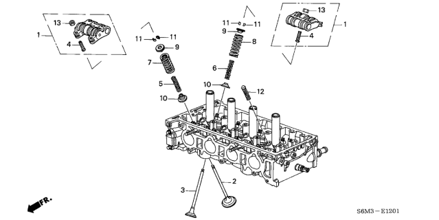 2002 Acura RSX Valve, In. Diagram for 14711-PRB-A00