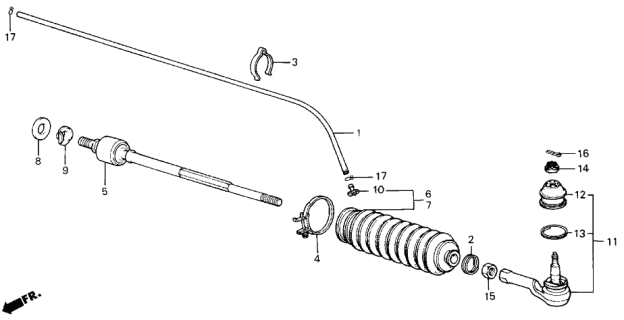 1987 Acura Integra Tube, Air Transfer Diagram for 53411-SB4-952