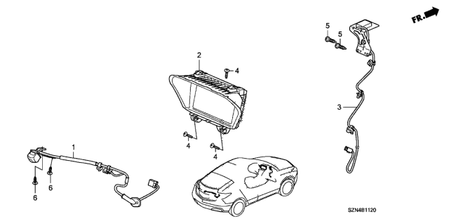 2010 Acura ZDX 5 Door TECH KA 6AT Navigation System - Rear Camera Diagram