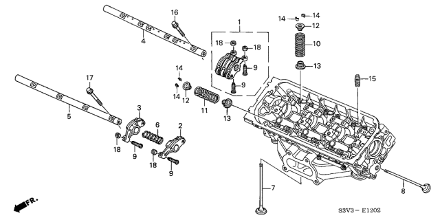 2006 Acura MDX 5 Door TOUR (PKG-NAV RES) KA 5AT Valve - Rocker Arm (Front) Diagram