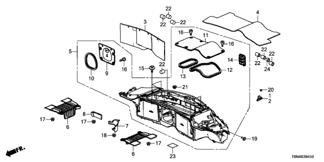 2020 Acura NSX Weatherstrip, Maintenance Lid (Upper) Diagram for 74933-T6N-A00