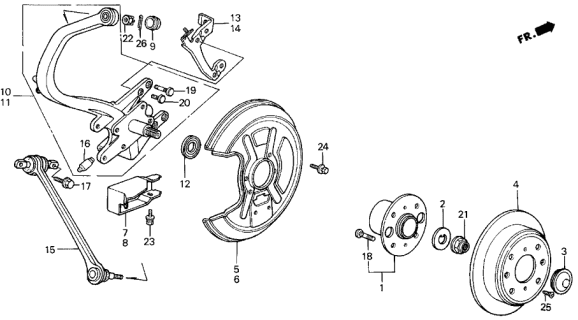 1987 Acura Legend Right Rear Knuckle (A.L.B.) Diagram for 52111-SG0-020