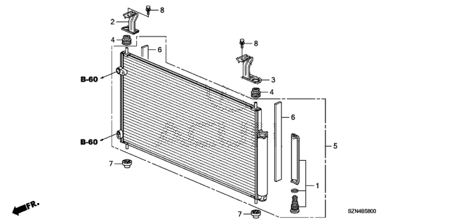 2012 Acura ZDX A/C Condenser Diagram