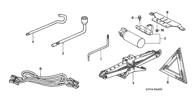 2001 Acura MDX 5 Door STD KA 5AT Tools - Jack Diagram