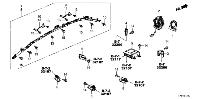 2013 Acura ILX Hybrid SRS Unit Diagram