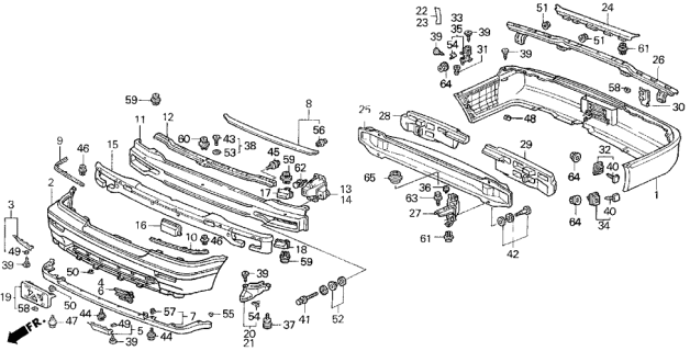 1991 Acura Legend Bumper Diagram