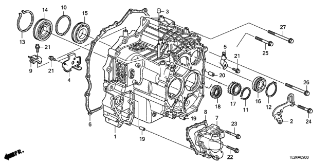 2012 Acura TSX 4 Door TSX SE KA 5AT AT Transmission Case Diagram