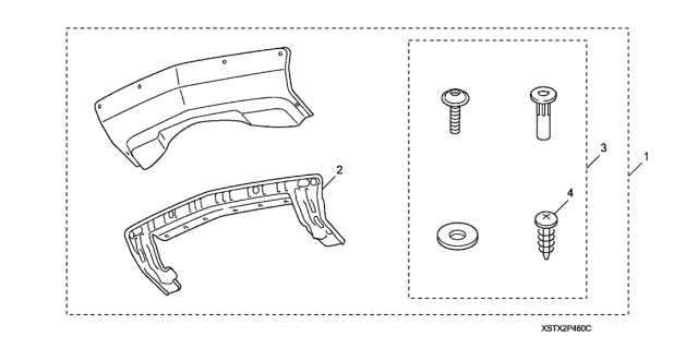 2012 Acura MDX 5 Door ADV KA 6AT Lower Garnish (Rear) Diagram