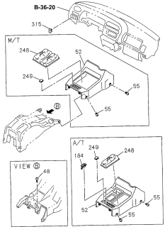 1996 Acura SLX 4 Door 4LS (PREMIUM) KA 4AT Console (Front) Diagram