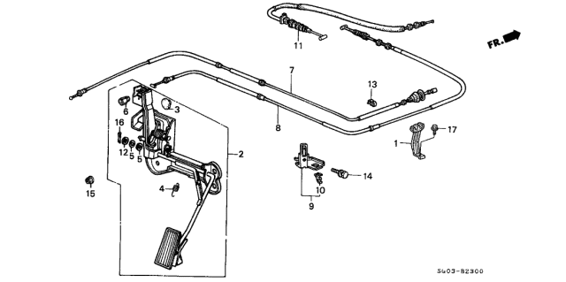 1987 Acura Legend Pedal, Accelerator Diagram for 17800-SG0-A20