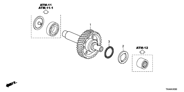2012 Acura TL 4 Door TECH (SHAWD) KA 6AT AT Idle Shaft Diagram
