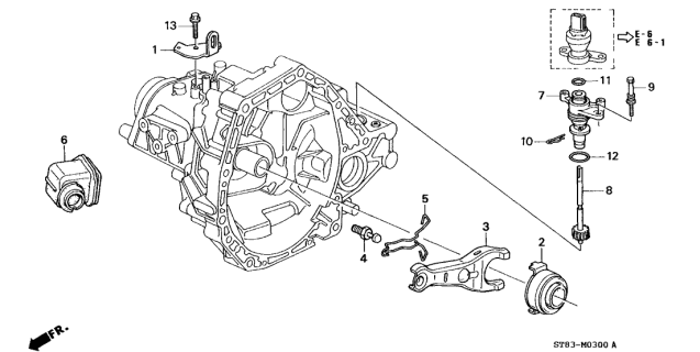 1995 Acura Integra 4 Door GS-R KA 5MT MT Clutch Release Diagram