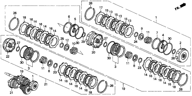 1994 Acura Integra 3 Door LS KA 4AT AT Clutch Diagram