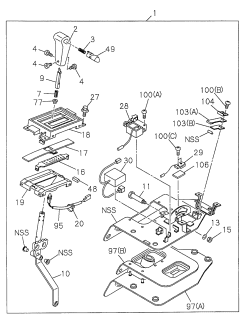 1998 Acura SLX Select Lever Diagram 2