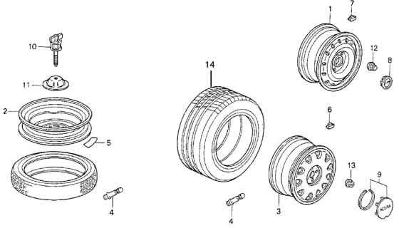 1994 Acura Vigor Wheel Rim (15X4T) (Black) (Kanai) Diagram for 42700-SL5-A51