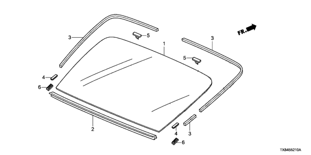 2013 Acura ILX Hybrid Rear Windshield Diagram