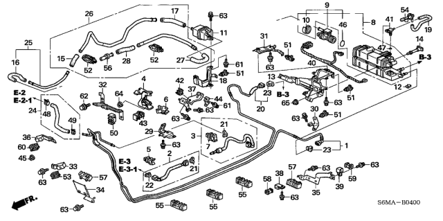 2006 Acura RSX Motor Diagram for 17321-SDA-A01