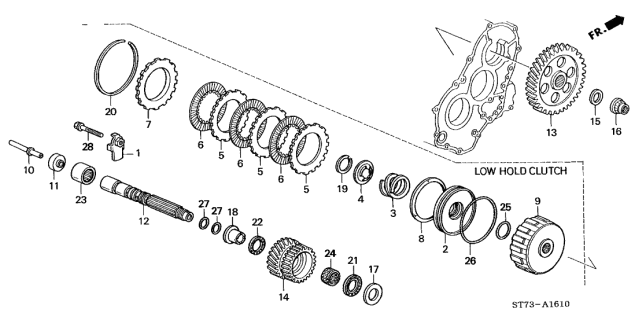 2000 Acura Integra 3 Door GS (LEATHER) KA 4AT AT Sub Shaft Diagram