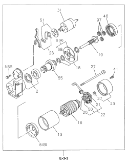 1999 Acura SLX 4 Door 4LS (PREMIUM) KL 4AT Starter Components Diagram