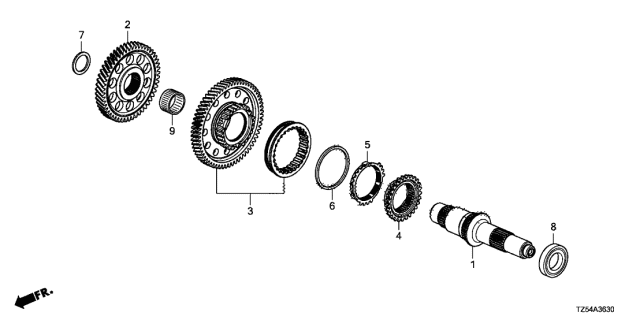 2019 Acura MDX 5 Door ADV (HYBRID (AWD)) KA DCT AT Reverse Shaft Diagram