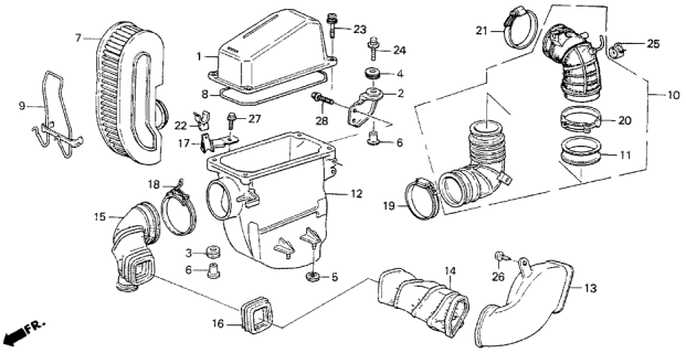 1987 Acura Legend Tube A, Air In. Diagram for 17242-PH7-300