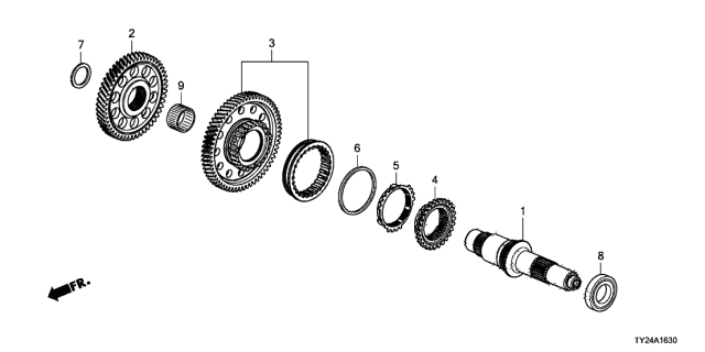 2019 Acura RLX Shim (25MM) (1.80) Diagram for 23750-R9T-000