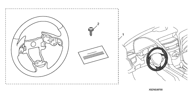 2012 Acura ZDX Steering Wheel (Wood) Diagram