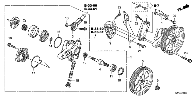 2011 Acura ZDX Reman Power Steering Pump Diagram for 06561-RP6-306RM