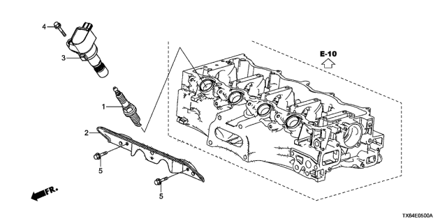 2014 Acura ILX Plug Hole Coil Diagram for 30520-R1A-A01