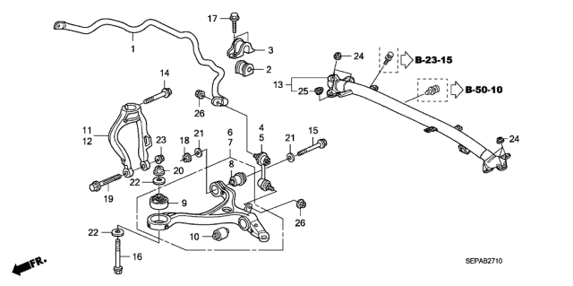2008 Acura TL Front Lower Arm Diagram
