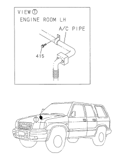 1998 Acura SLX 4 Door 4LS (PREMIUM) KA 4AT A/C Piping Bolt Diagram
