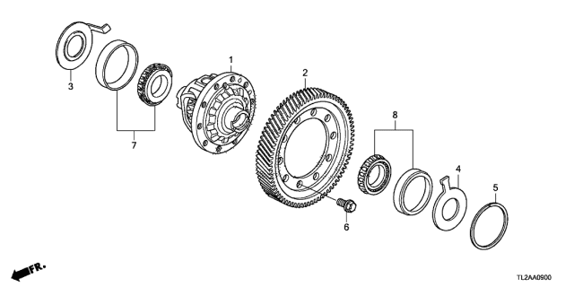 2013 Acura TSX AT Differential (L4) Diagram