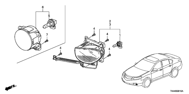 2012 Acura TL 4 Door TECH KA 6AT Foglight Diagram