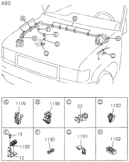 1997 Acura SLX Oil Piping Clips Diagram 1