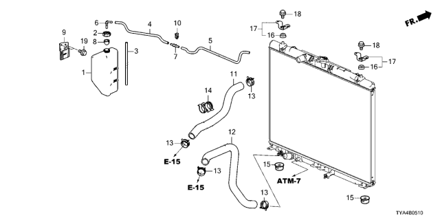 2022 Acura MDX Clamp, Res Tank Hose Diagram for 19118-61A-A01