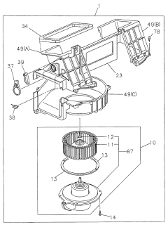 1999 Acura SLX Motor Assembly, Fan Diagram for 8-97226-476-2