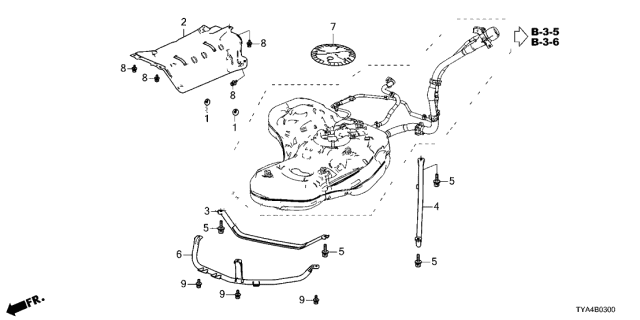 2022 Acura MDX Guard, Fuel Tank Diagram for 17576-TYA-A00