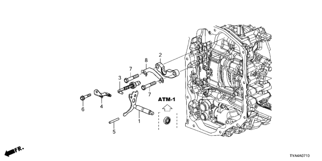 2022 Acura MDX AT Control Shaft Diagram