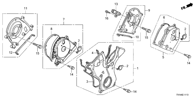 2022 Acura MDX Timing Belt Cover Diagram