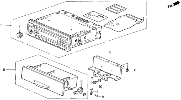 1999 Acura CL Radio Pocket Assembly (Black) Diagram for 77781-SY8-A01ZA